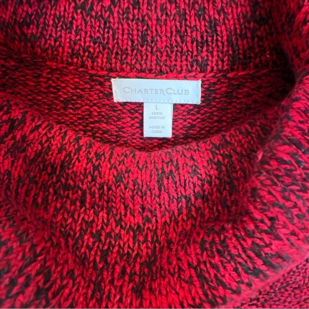 Charter Club Woman’s Large Red Tunic Sweater - Picture 2 of 3